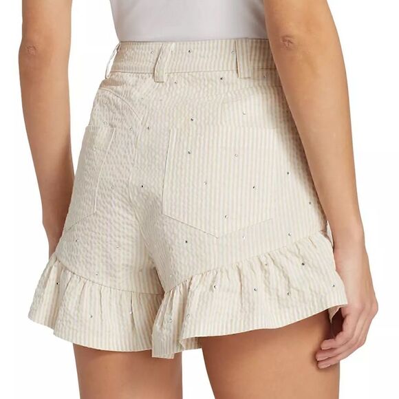 Cinq à Sept NWT RHINESTONE DITSY NEEMA SHORT In White/Plaster Size 2 - Picture 3 of 13